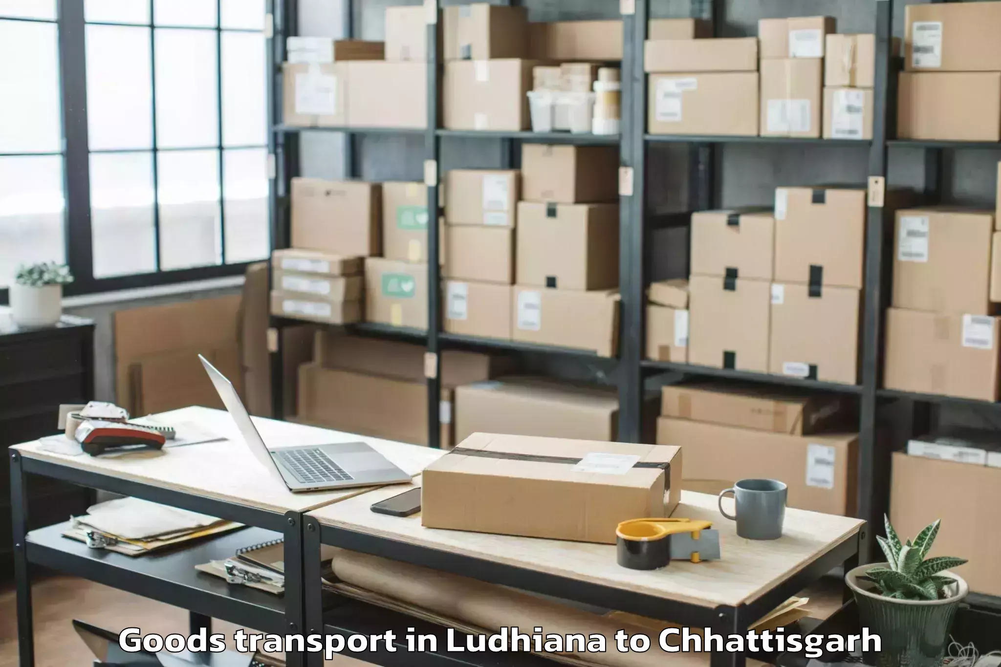 Professional Ludhiana to Jagdalpur Airport Jgb Goods Transport